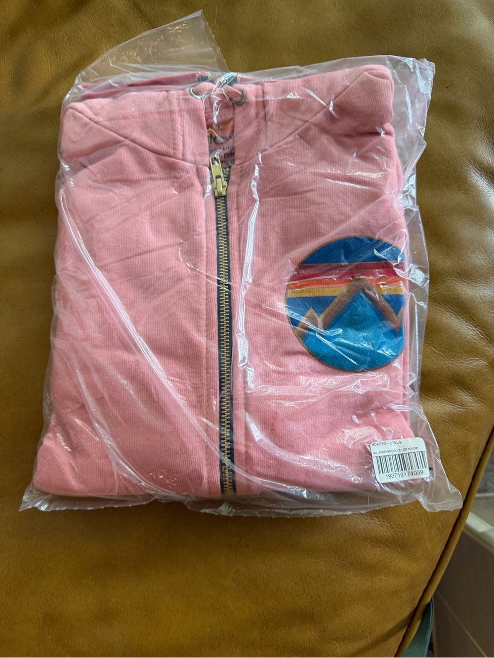 Aviator Nation Pink All Seasons Zip-Up Jacket with Mountain Patch